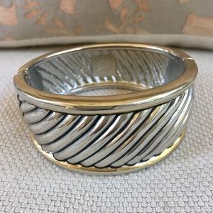 SOLD Large Gold & Silver Swirled Cuff